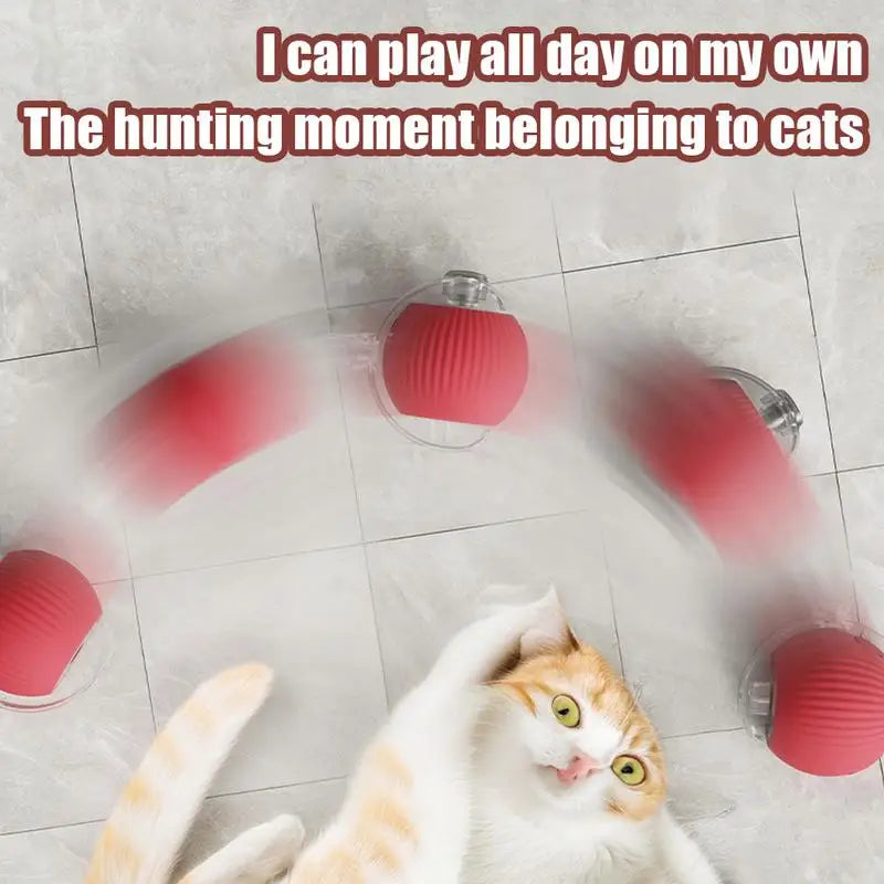 Interactive Cat Ball Toy - 3 Modes, Rechargeable Smart Rolling Ball with Faux Tail