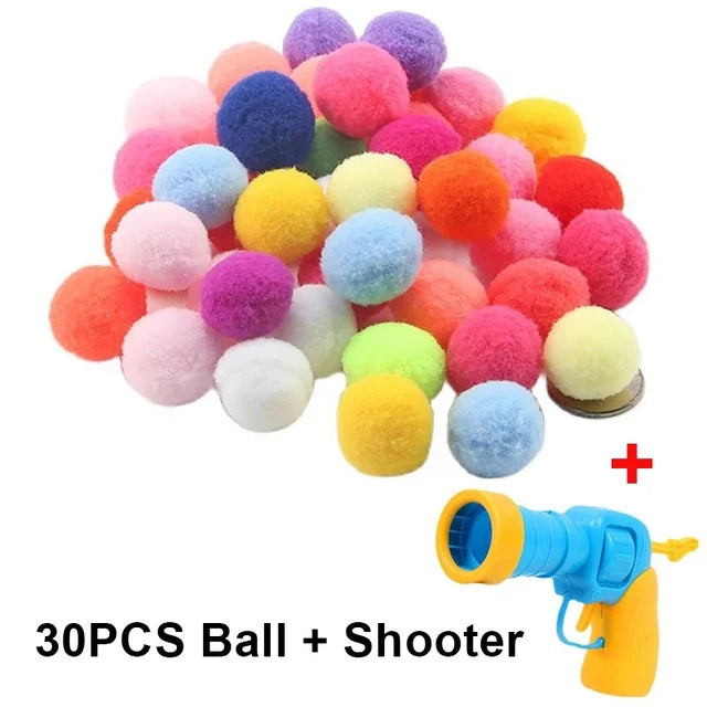 Interactive Cat Toy Launcher - Mini Shooting Gun with Plush Ball for Kittens