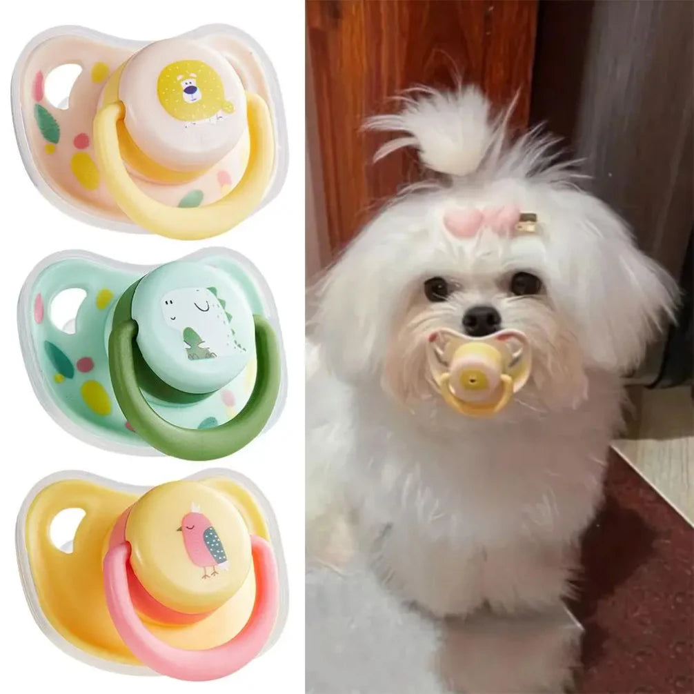 Silicone Pet Calming Pacifier & Chew Toy for Dogs & Cats